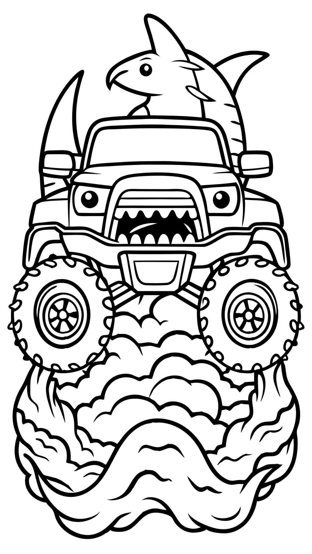 megalodon monster truck coloring pages